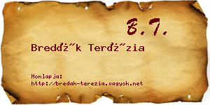 Bredák Terézia névjegykártya
